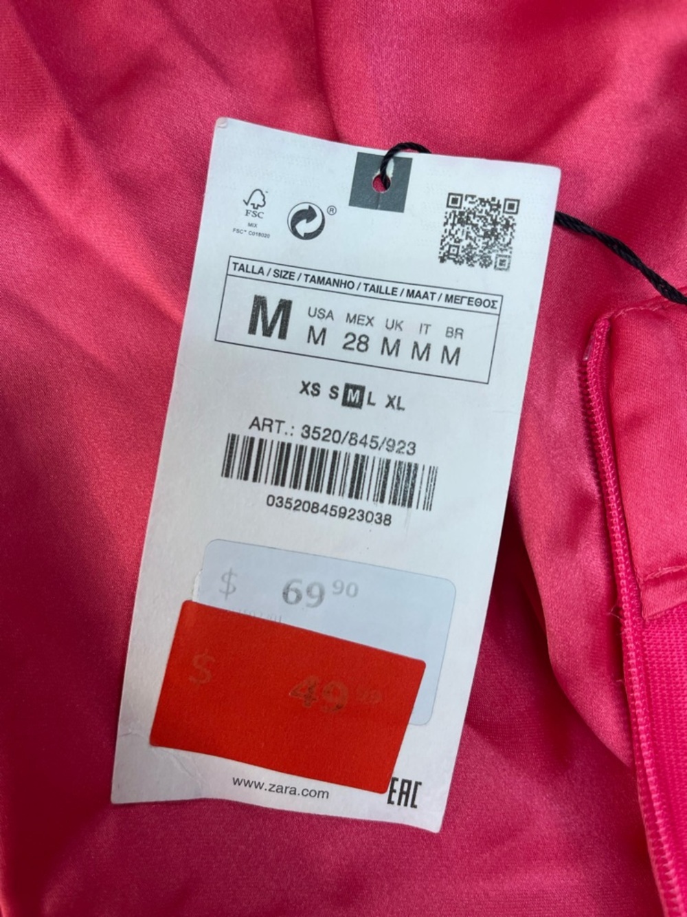 Zara Satin Cut-Out Midi Dress Pink - Picture 13 of 16